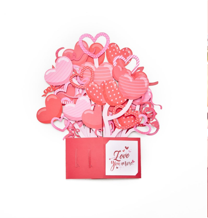 Beautiful Love you more with hearts Pop up 3D box