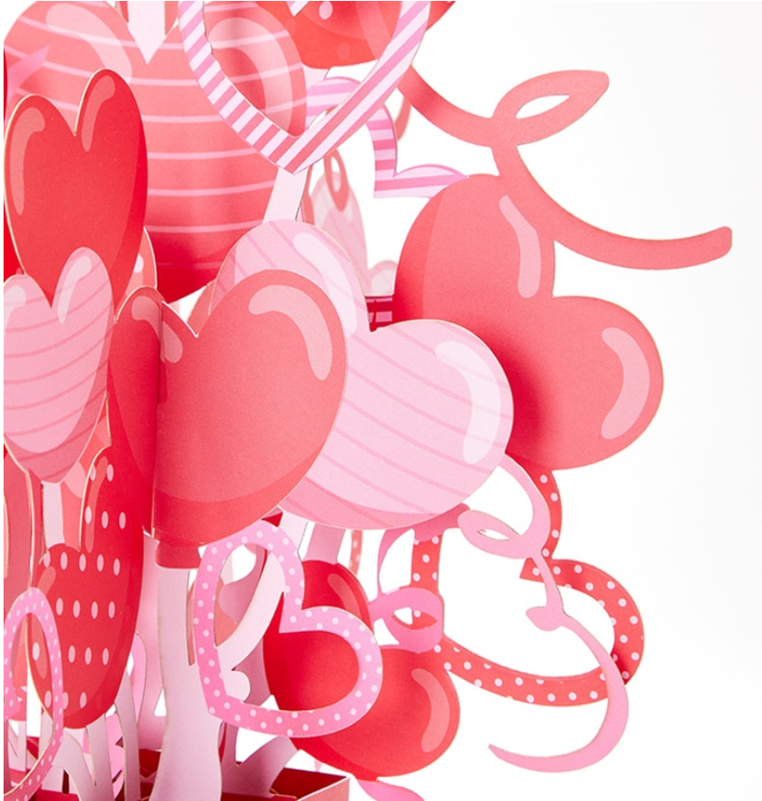 Beautiful Love you more with hearts Pop up 3D box