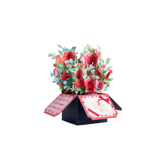Beautiful I love you 3D Rose Pop up flower box
