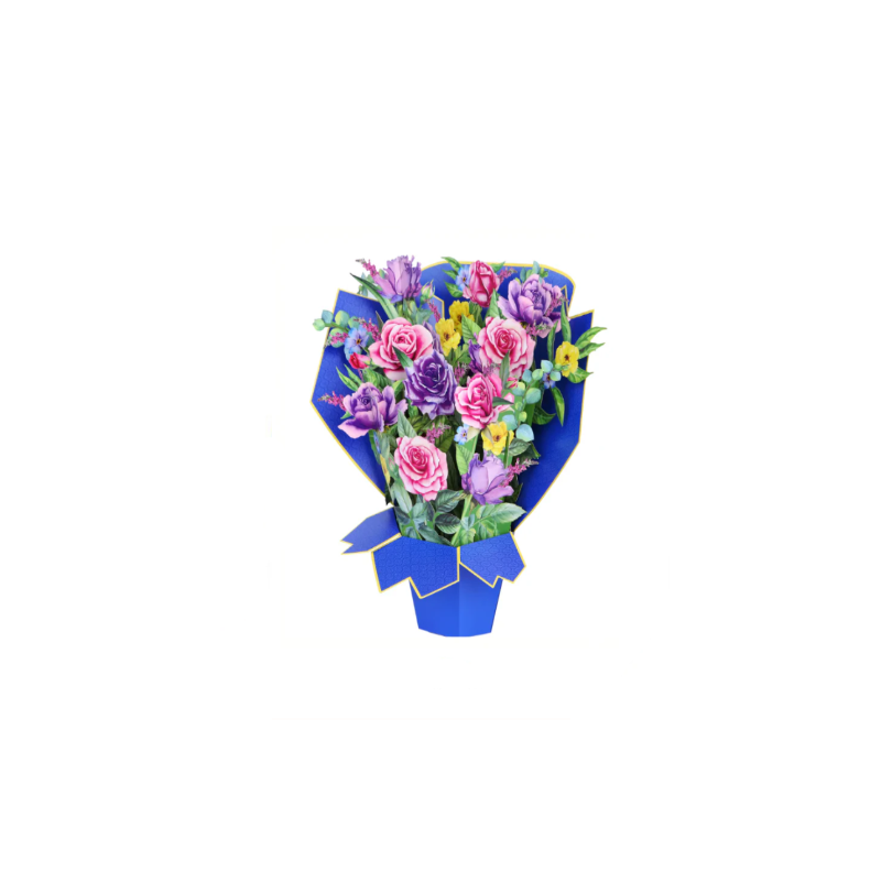 Beautiful Large 3D Pop up Roses with flowers bouquet