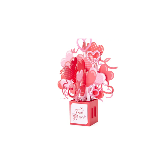 Beautiful Love you more with hearts Pop up 3D box