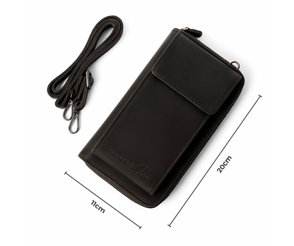 Reptronic Hammer&Hide Crossbody Sling Bag Purse: Genuine Saddle Leather