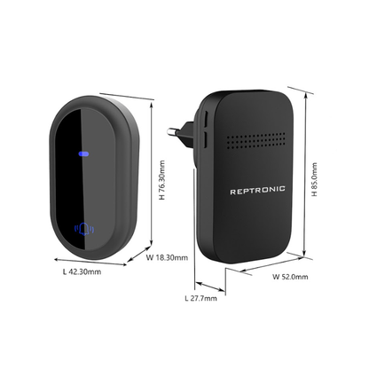 Reptronic DIY Black Wireless Doorbell: RPTDB44 - 1R1B