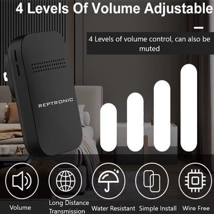 Reptronic DIY Black Wireless Doorbell: RPTDB44 - 1R1B