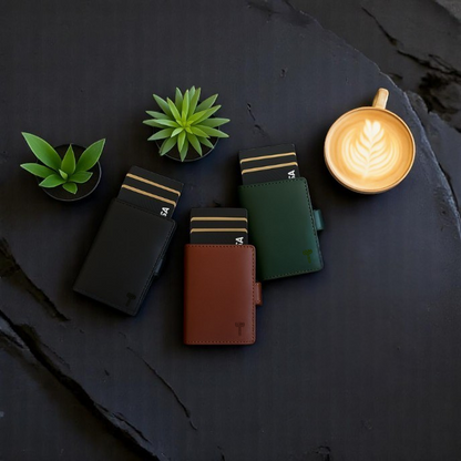 Hammer&Hide Genuine Saddle Leather Pop Up Wallet- Unisex