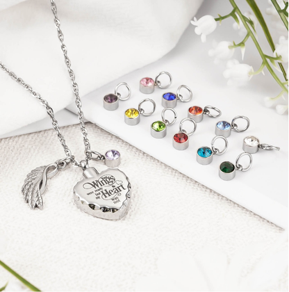 Memorial Safe Keeping Pendant: Your Wings Were Ready-Heart Patterned Edge