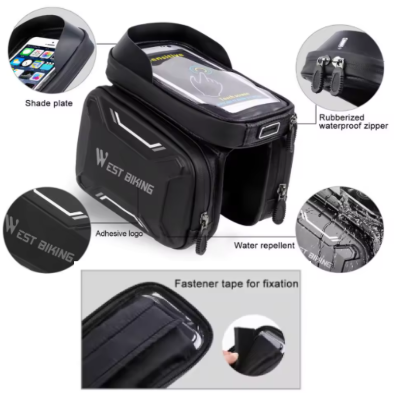 Bicycle Bike Hard Shell Case Bag Phone Holder Waterproof Touch Screen