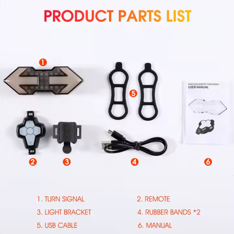 Bicycle Bike Remote Control LED Turn Signal Indicators Rear Taillight