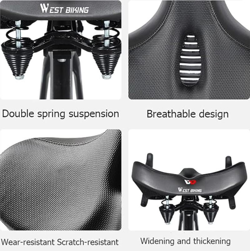 Bicycle Bike Extra Wide Bicycle Saddle Seat- Anatomic Bicycle Saddle