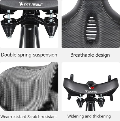 Bicycle Bike Extra Wide Bicycle Saddle Seat- Anatomic Bicycle Saddle