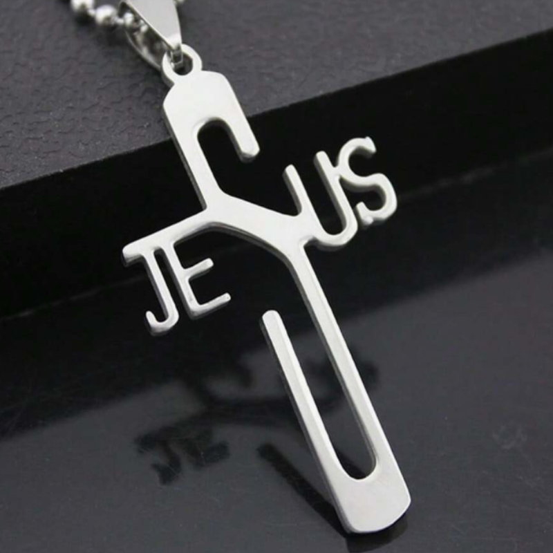 Reptronic Stainless Steel Silver color Pendant with Necklace-The name Jesus