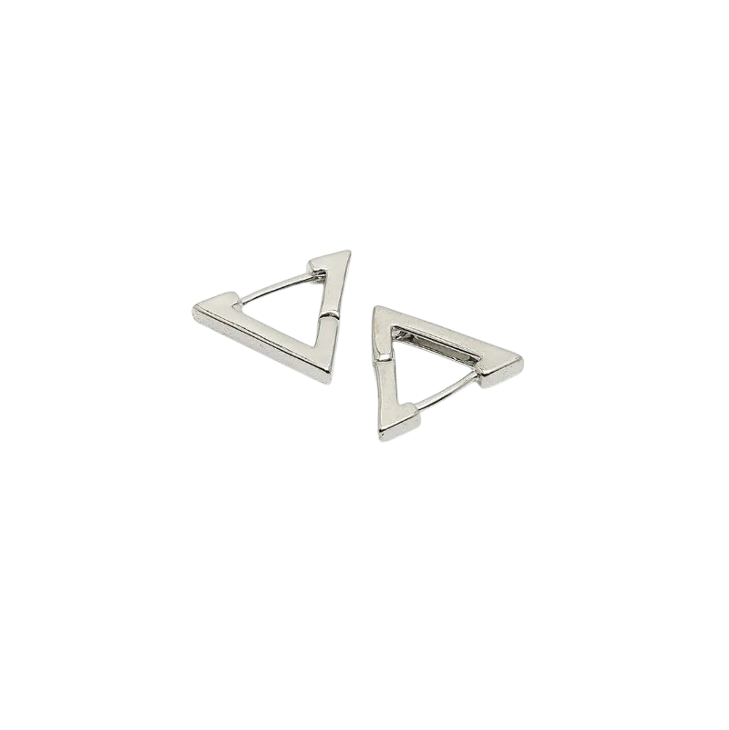 Reptronic Stainless steel Silver earrings- Triangle
