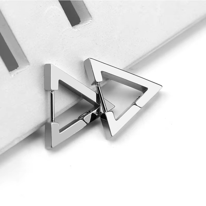 Reptronic Stainless steel Silver earrings- Triangle