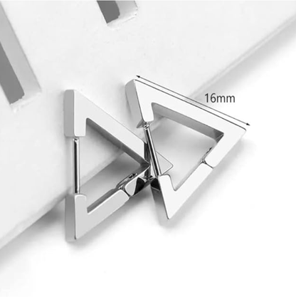 Reptronic Stainless steel Silver earrings- Triangle