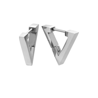 Reptronic Stainless steel Silver earrings- Triangle