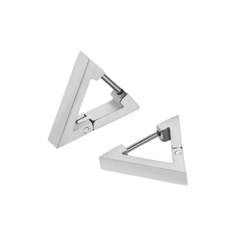 Reptronic Stainless steel Silver earrings- Triangle