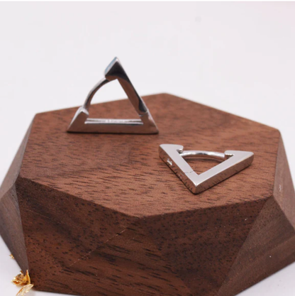 Reptronic Stainless steel Silver earrings- Triangle