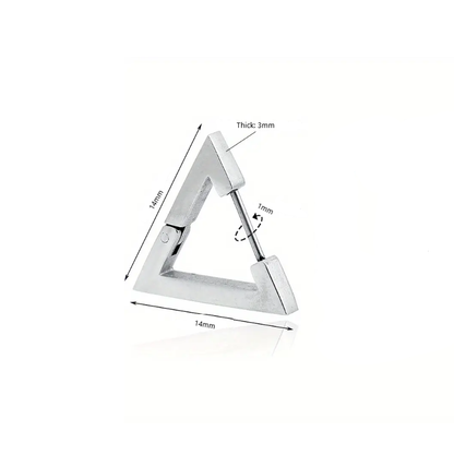 Reptronic Stainless steel Silver earrings- Triangle