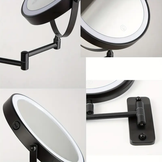Reptronic Two sided LED wall mounted cosmetics mirror: X10 Magnifying