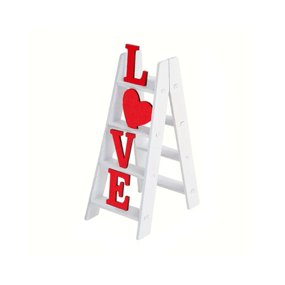 Reptronic White Wooden Ladder Table top Decor with the word Love