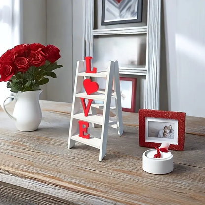 Reptronic White Wooden Ladder Table top Decor with the word Love