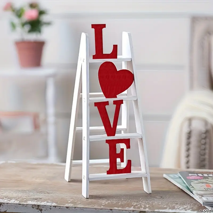 Reptronic White Wooden Ladder Table top Decor with the word Love