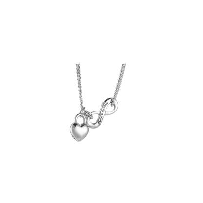 Reptronic -Memorial Pendant with Infinity and Lock shaped in a heart