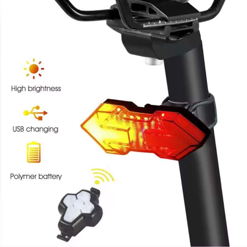 Bicycle Bike Hard Shell Case and LED Turn Signal Indicators Taillight