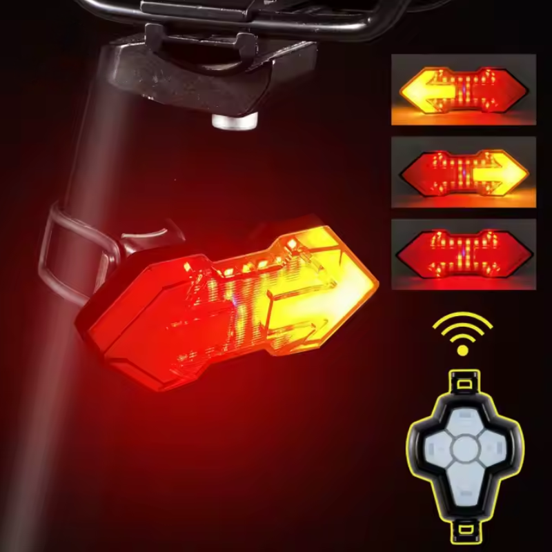 Bicycle Bike Hard Shell Case and LED Turn Signal Indicators Taillight