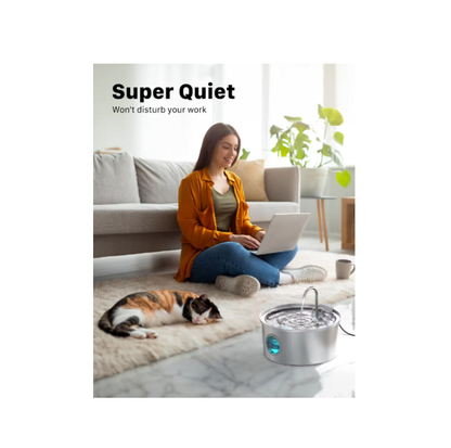 Reptronic Larger Stainless Steel Pet Fountain- 3.2L