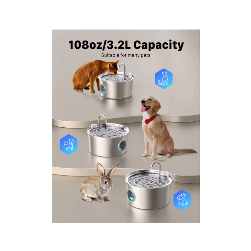 Reptronic Larger Stainless Steel Pet Fountain- 3.2L