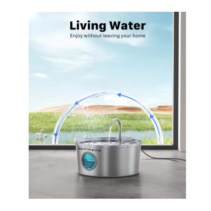 Reptronic Larger Stainless Steel Pet Fountain- 3.2L