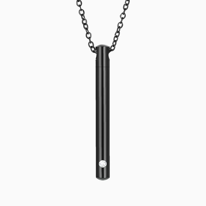 Memorial Safe Keeping Pendant - Cylinder with Stone