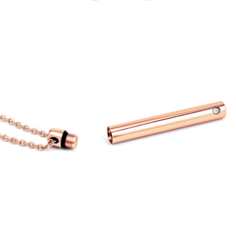 Memorial Safe Keeping Pendant - Cylinder with Stone