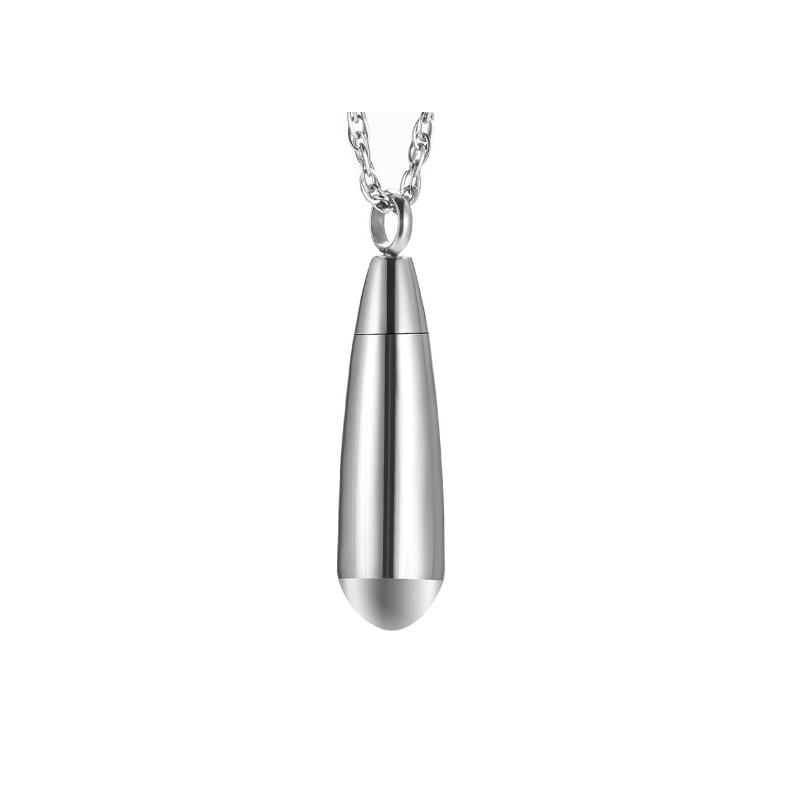 Memorial Safe Keeping Pendant - Tear Drop Silver