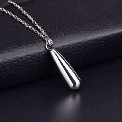 Memorial Safe Keeping Pendant - Tear Drop Silver