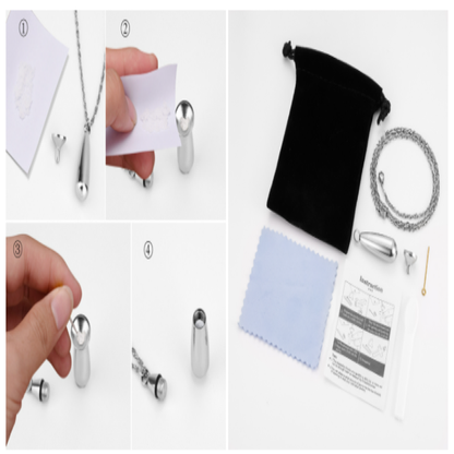 Memorial Safe Keeping Pendant - Tear Drop Silver