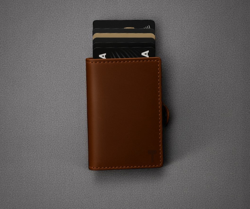 Hammer&Hide Genuine Saddle Leather Pop Up Wallet- Unisex