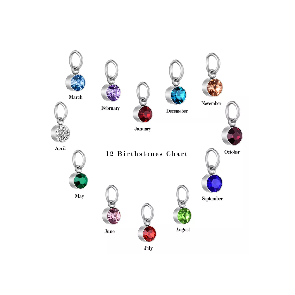 Memorial Safe Keeping Pendant -Water drop with Angel wing and Birthstones